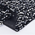 Черные вышившие велюры -фабрики в китайской ткани с блестящими блестками